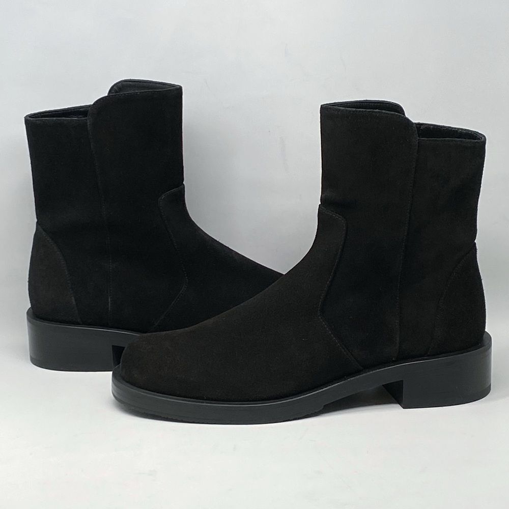 Stuart Weitzman Block Heel Suede Booties Size 7 - image 3